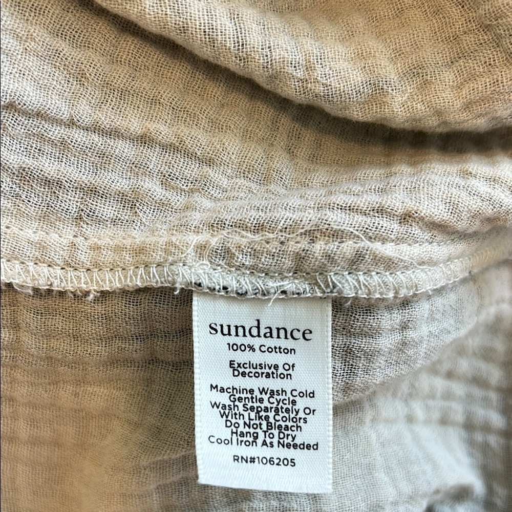 Sundance Cabincore Black and Tan Bishop Sleeve V-Neck Dress - Picture 9 of 9